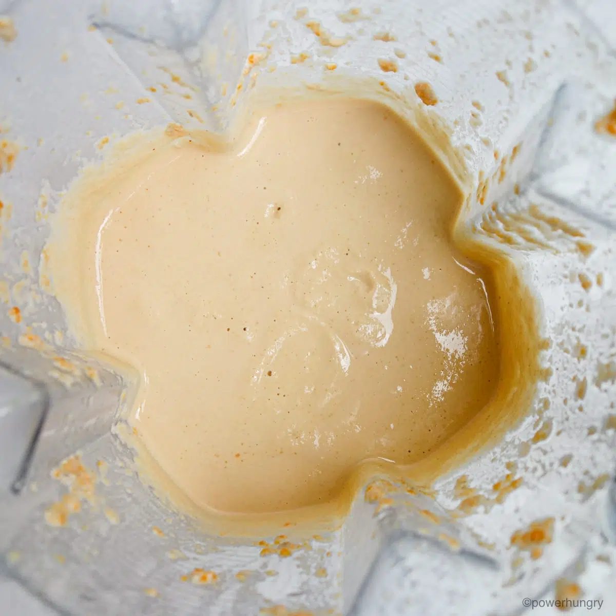 blended lentil and sunflower seed batter in a blender container