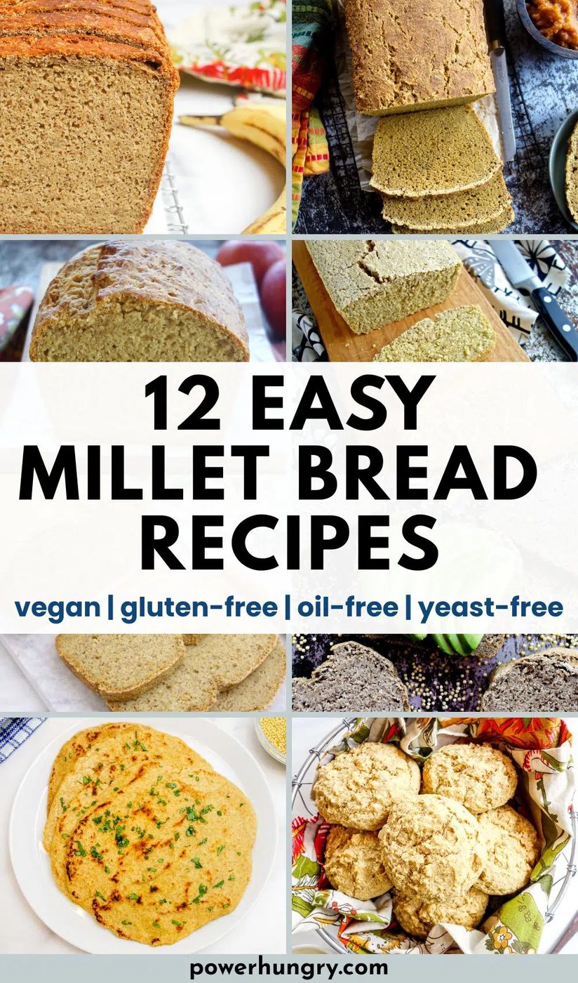 pinterest collage of vegan millet recipes for bread