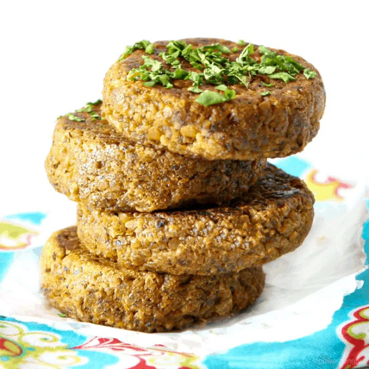stack of baked oil-free falafel patties