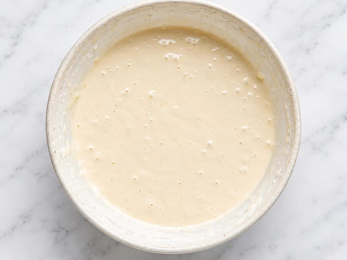 vegan sheet pan pancakes batter in a bowl