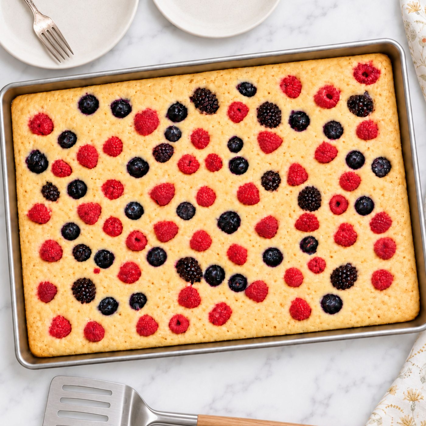 hero image for vegan sheet pan pancakes