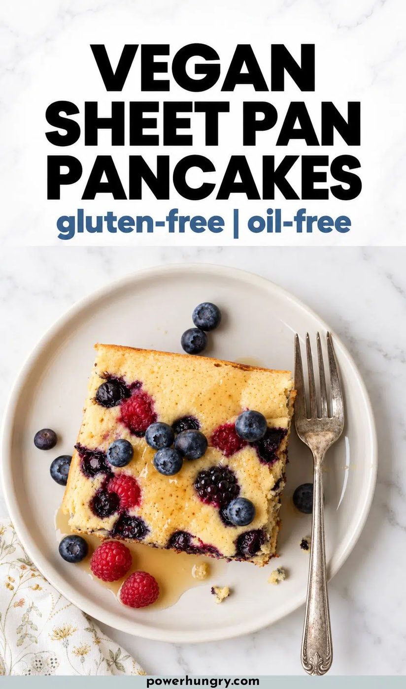 pinterest pin for vegan sheet pan pancakes