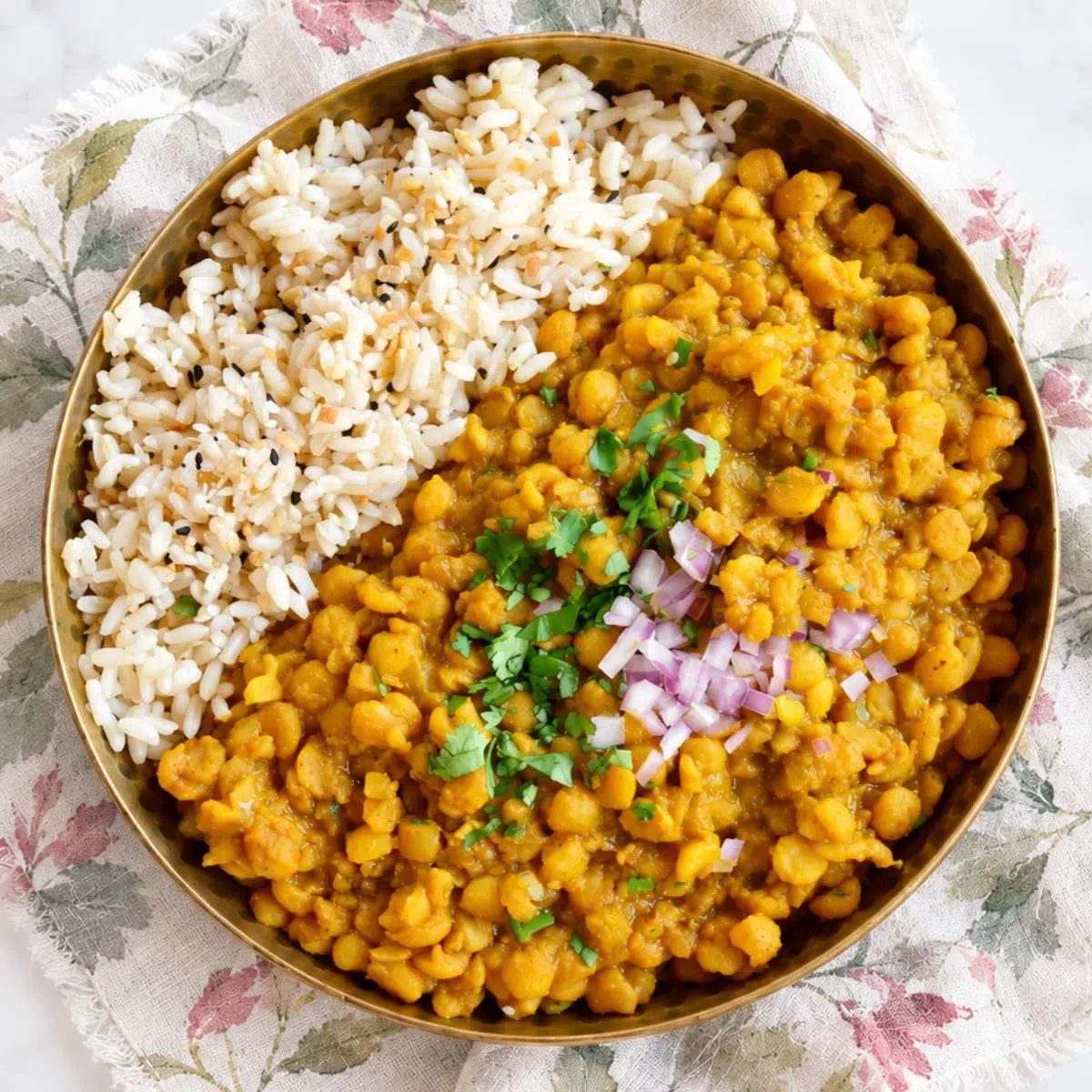 overhead shot of split pea curry