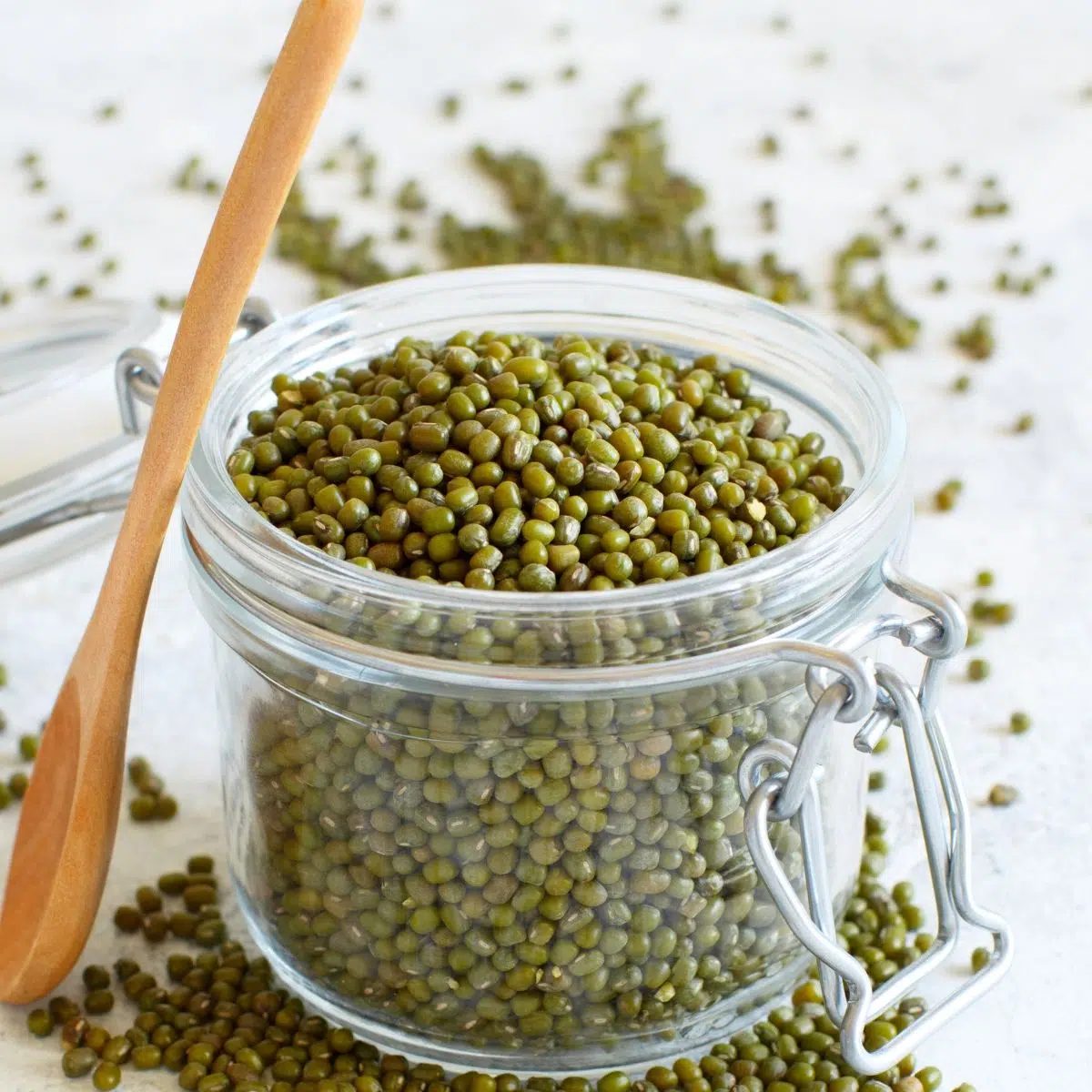 jar full of dried mung beans