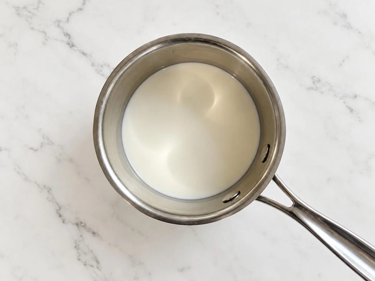 heated milk for quick blended chocolate chia seed pudding
