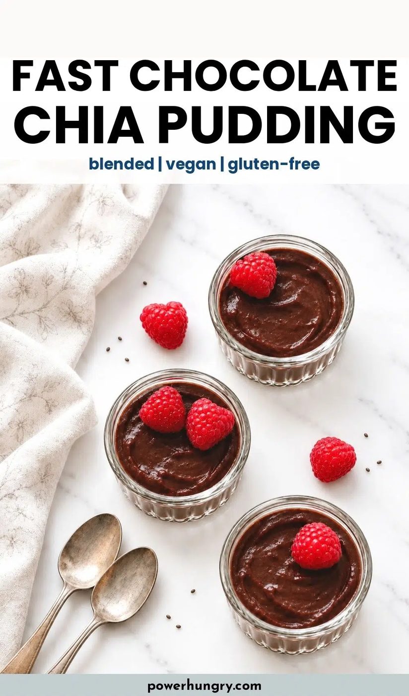 fast blended chocolate chia seed pudding pinterest pin