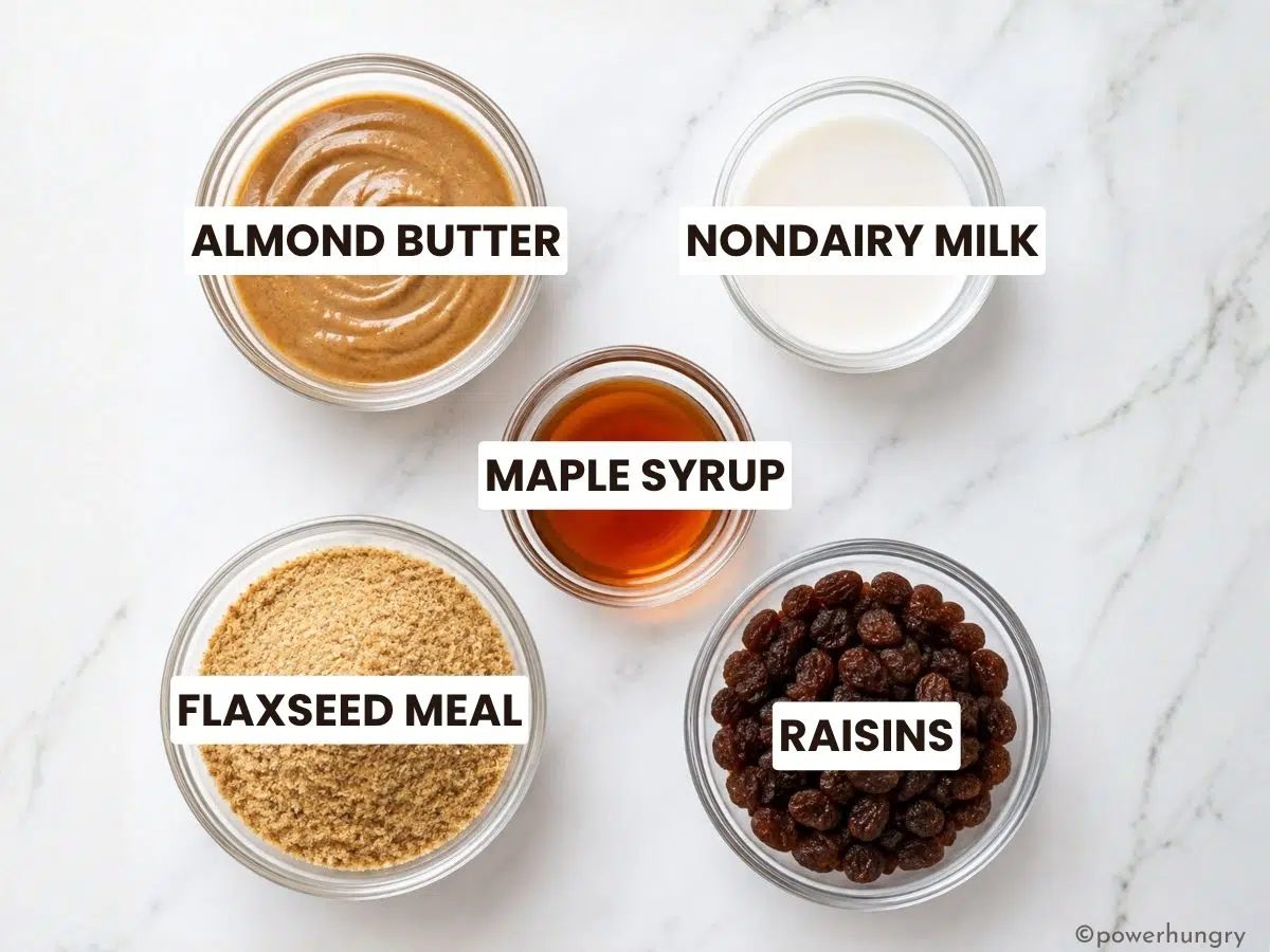 ingredients for vegan flaxseed cookies