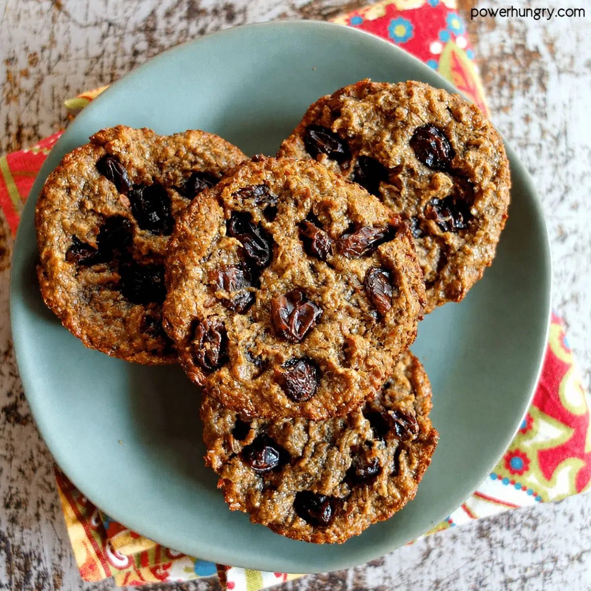 overhead shot of flaxseed breakfast cookies