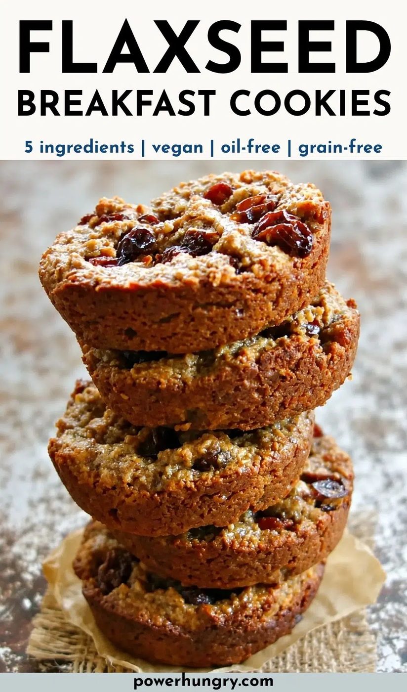 stack of vegan flaxseed breakfast cookies