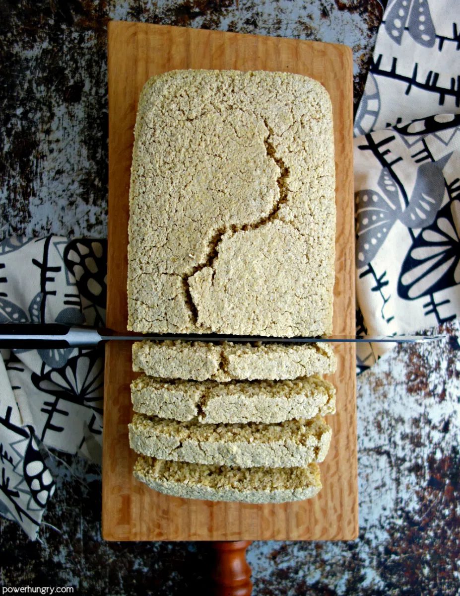 gluten free cegan oat bread on a cutting board