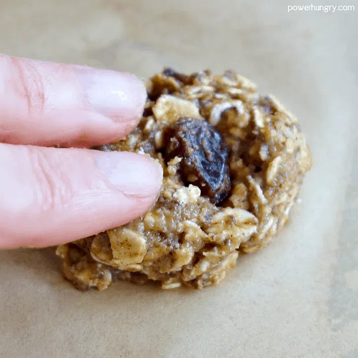 Dough for Nourishing, flourless oatmeal raisin cookies that are vegan, gluten-free, and oil-free.