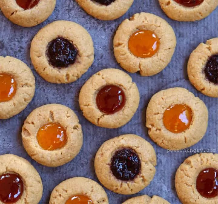 Chickpea Thumbprint Cookies (Vegan, Oil-free, GF)
