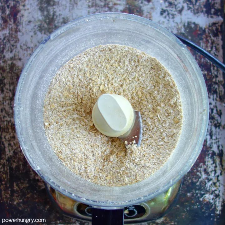 food processor with chopped rolled oats