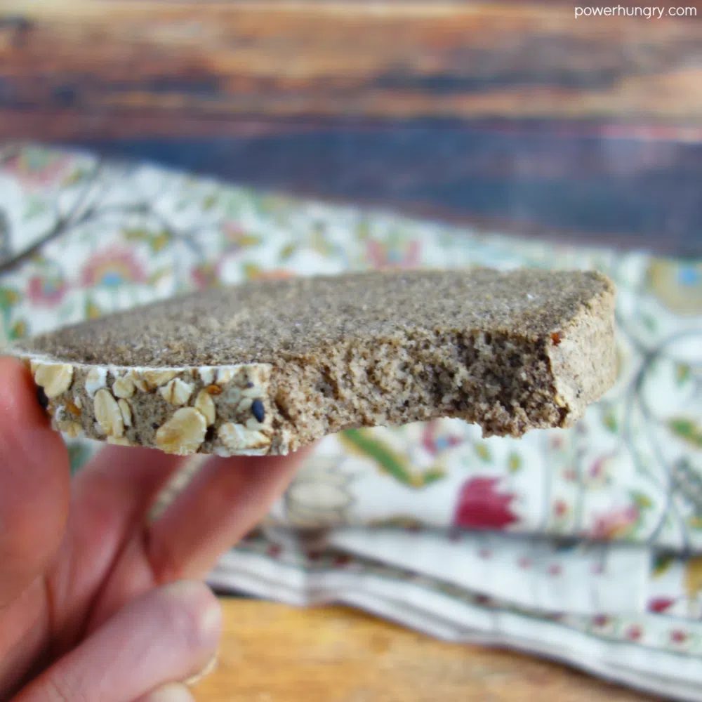 slice of bread with a bite taken out