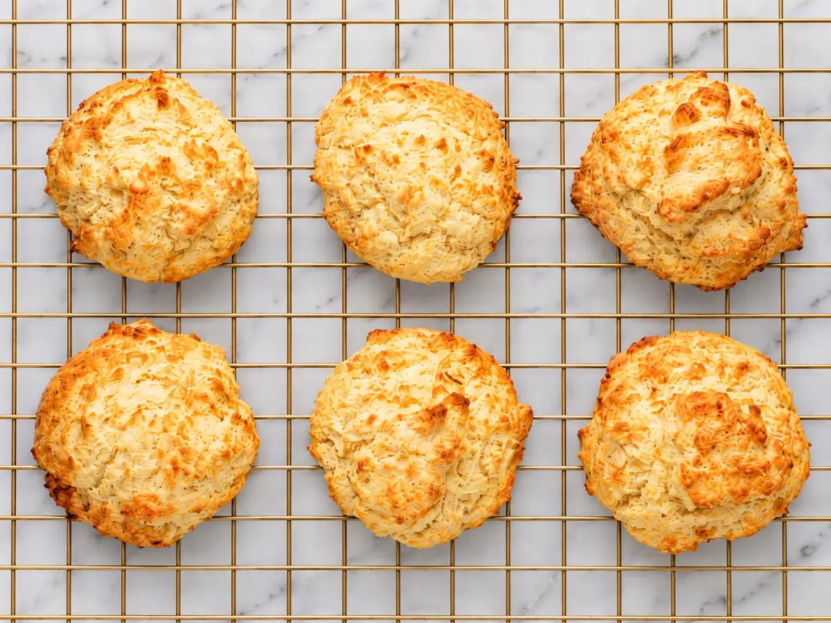 chickpea flour biscuits on cooling rack