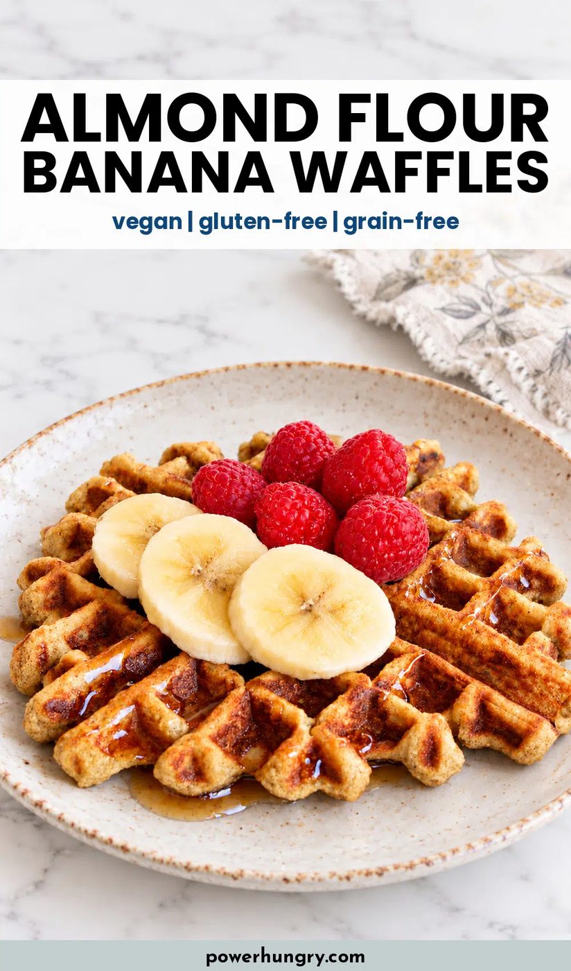 almond flour banana waffles pinterest pin