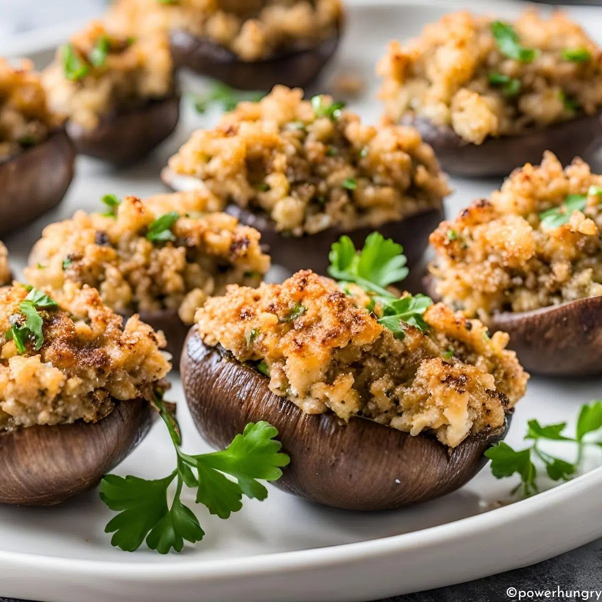 Grain-Free Vegan Stuffed Mushrooms (Oil-free)
