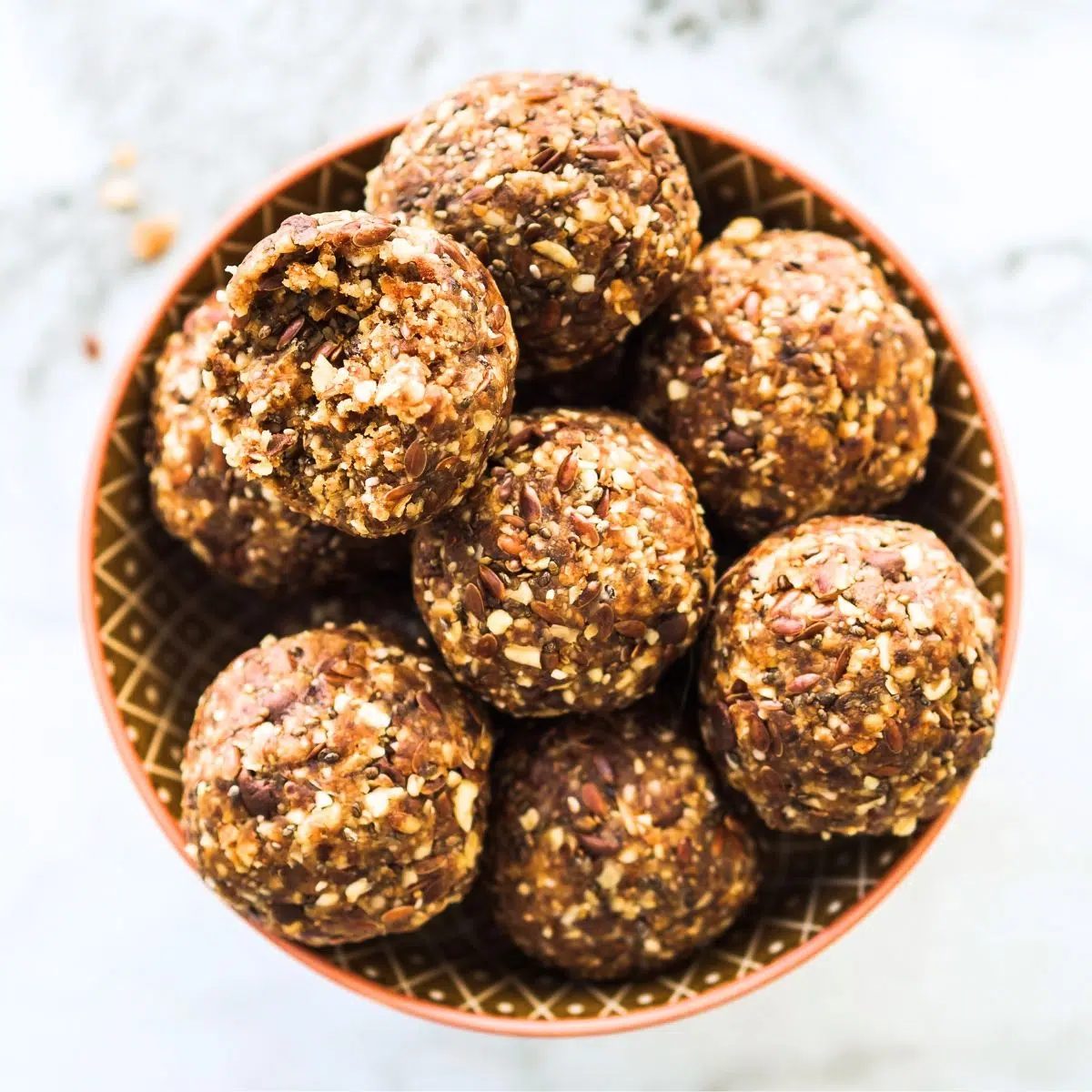 bowl of hemp protein bites