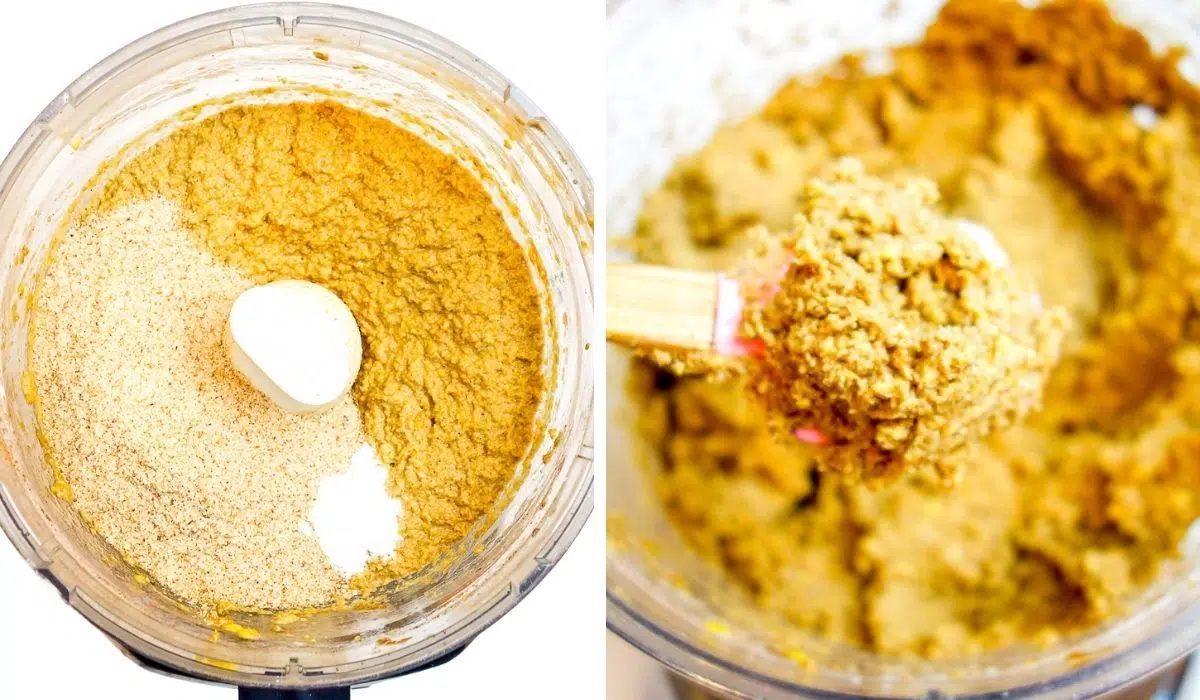 banana lentil bread dough in a food processor