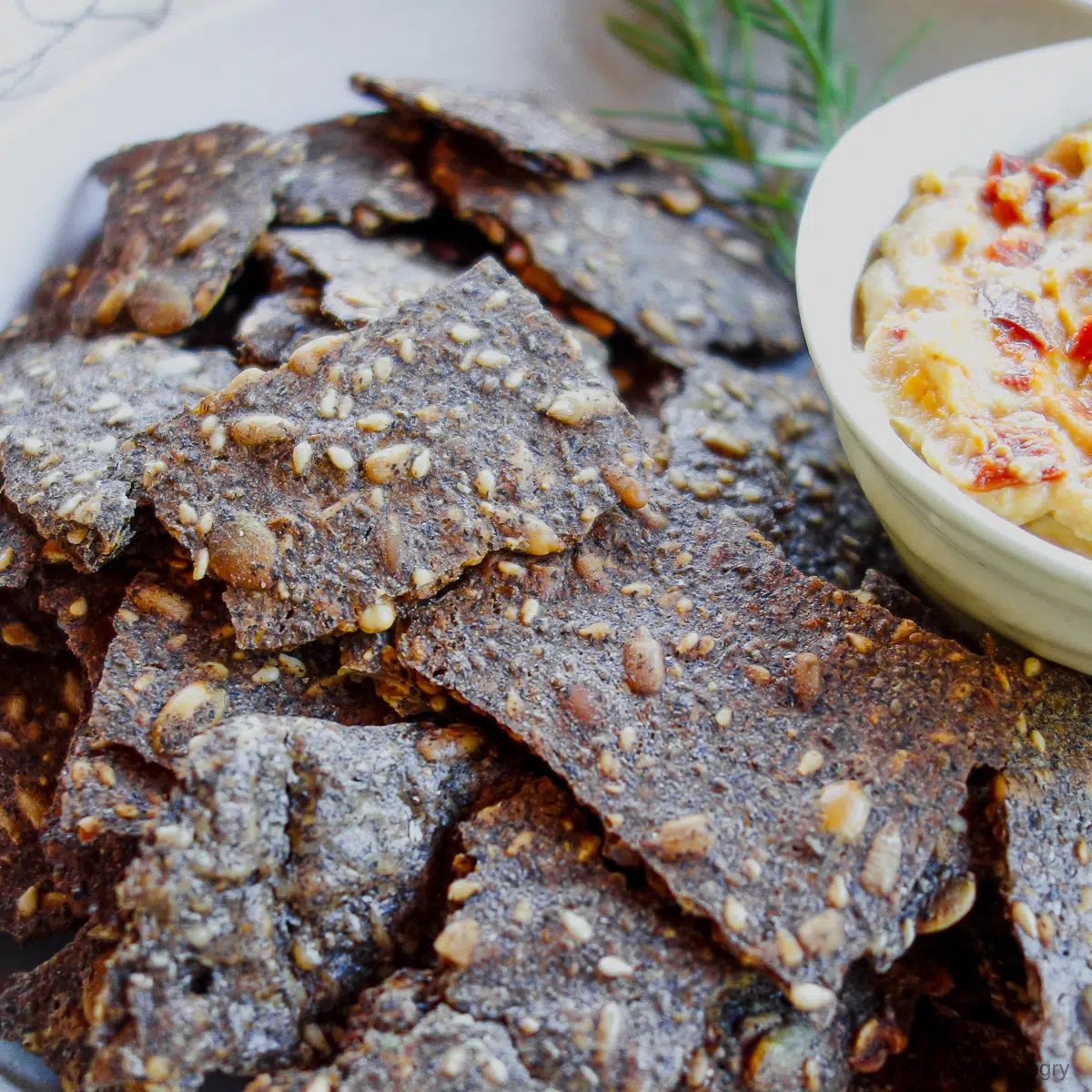 buckwheat crackers in a bowl