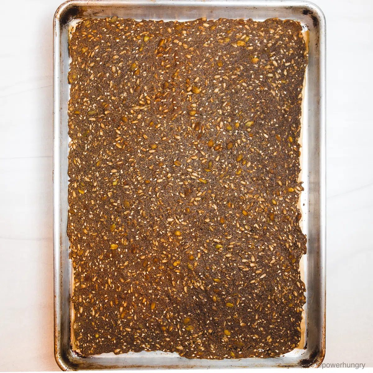 buckwheat crackers, backed, on a baking sheet