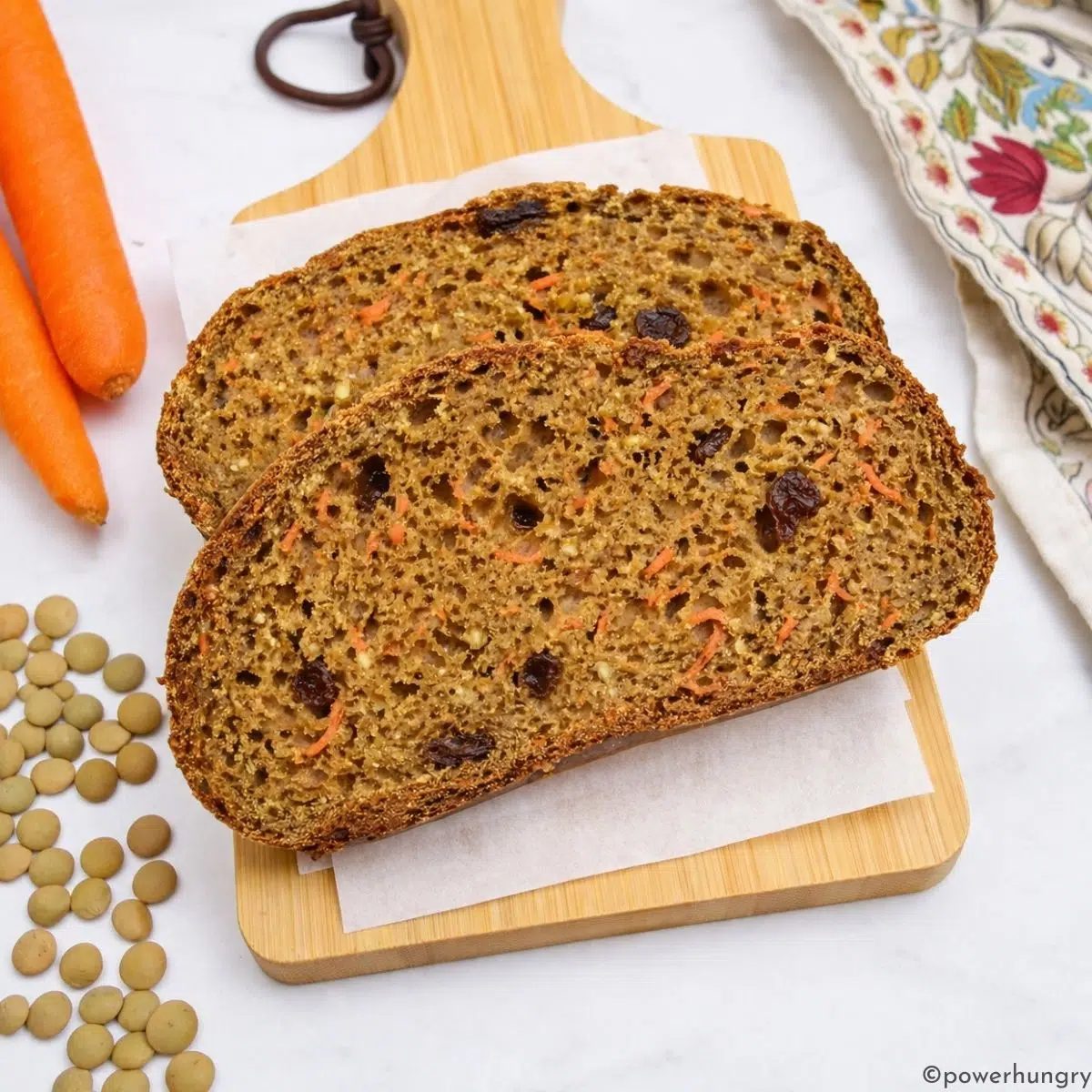 High Protein Carrot Cake Lentil Bread (Vegan, Grain-Free)