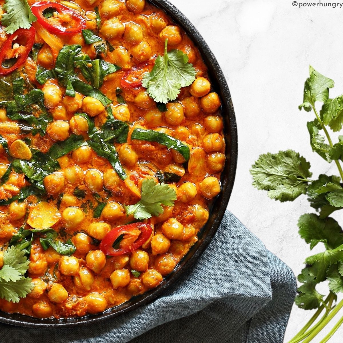 High Protein Chickpea Spinach Curry (Fast, Straightforward)