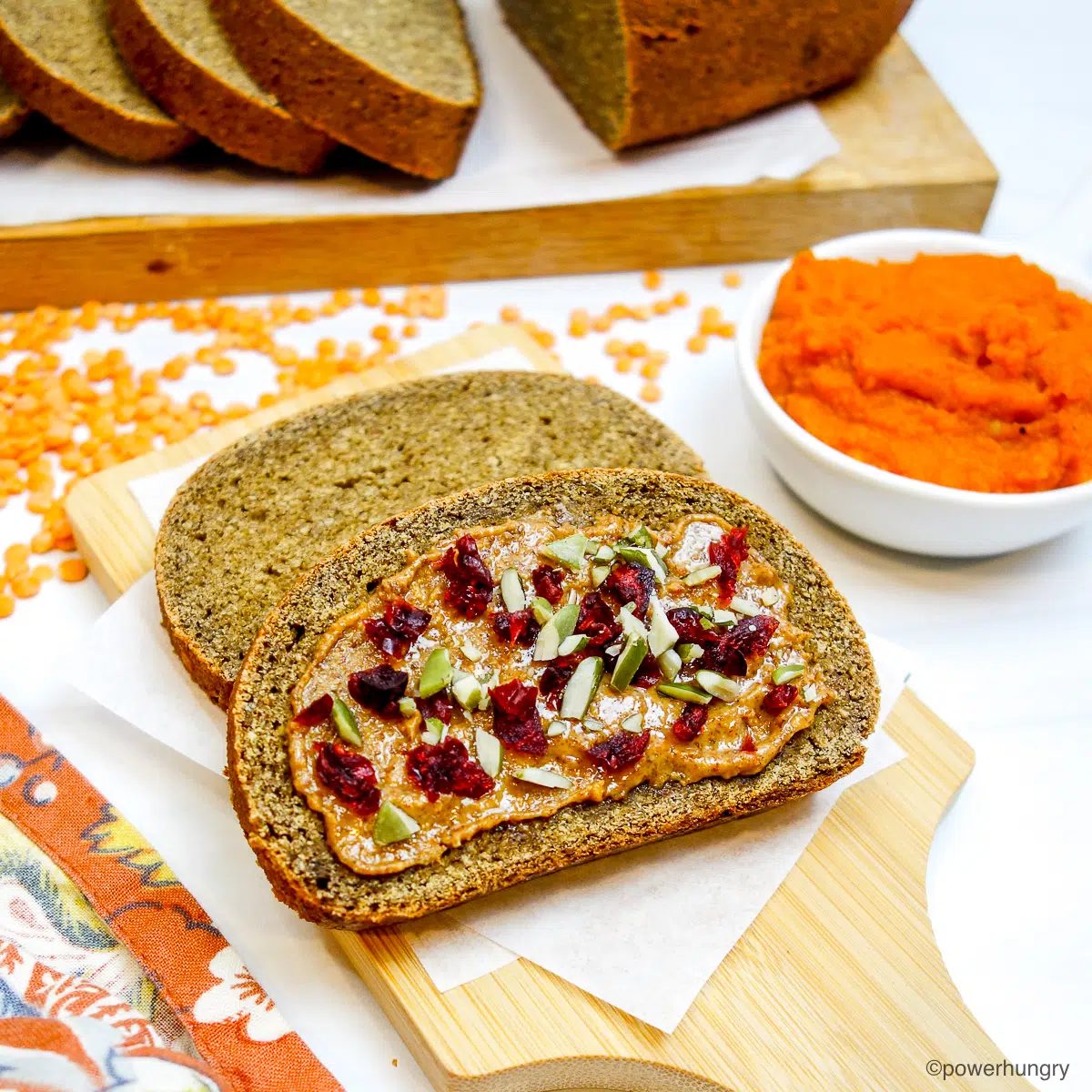 High Protein Pumpkin Lentil Bread (Vegan)