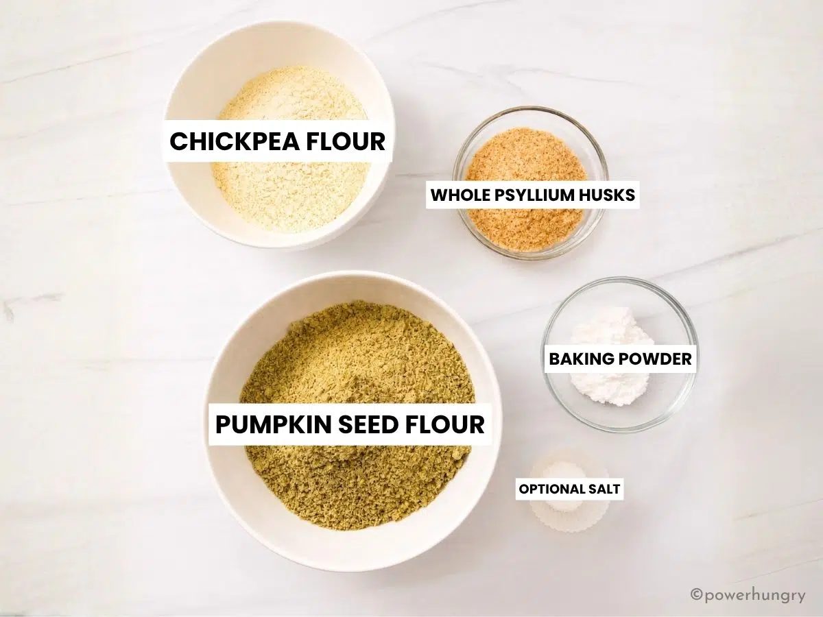 ingredients for pumpkin seed bread rolls