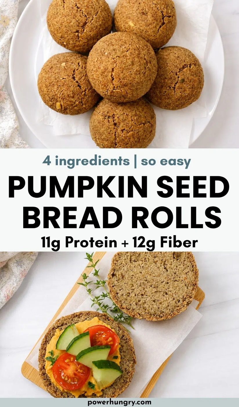 pumpkin seed bread rolls collage