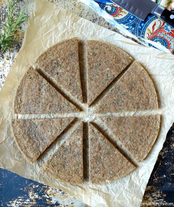 overhead shot of lentil flatbread