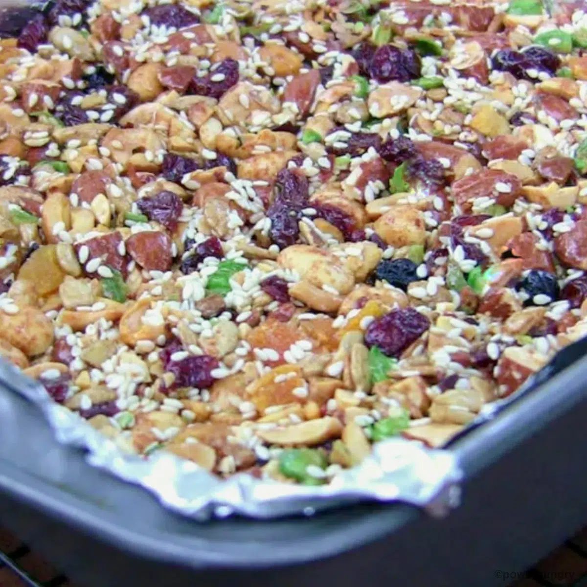 DIY kind bars, uncut, in a pan