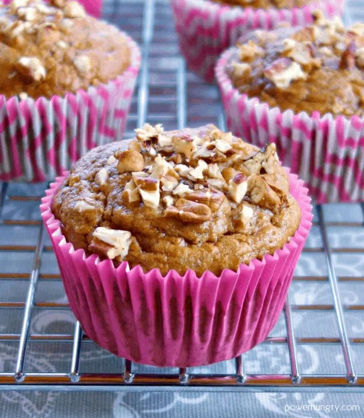 Hummingbird Muffin close-up on a silver cooling rack