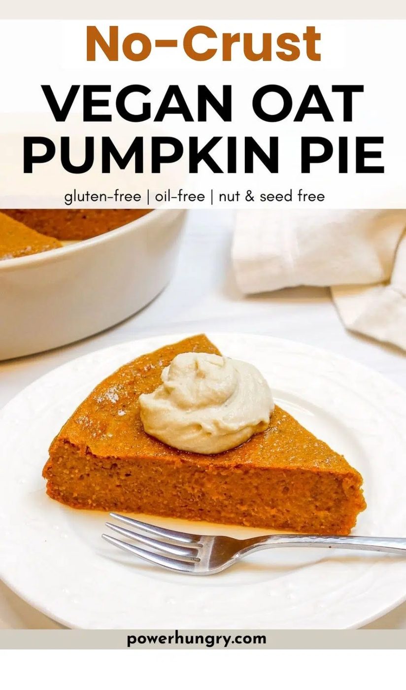 no-curst vegan oat pumpkin pie slice