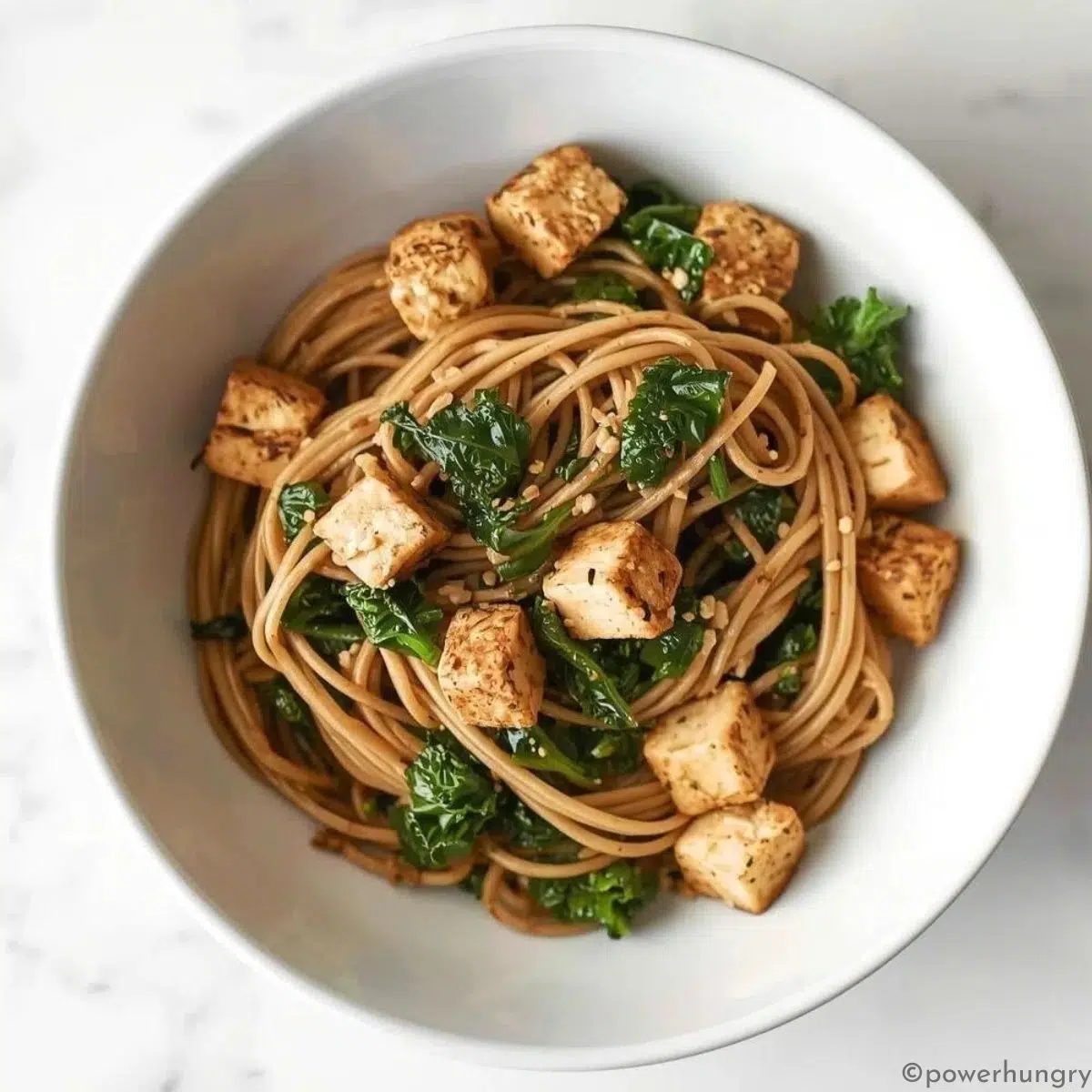 Kale Tofu Soba Noodles (Vegan, High Protein)