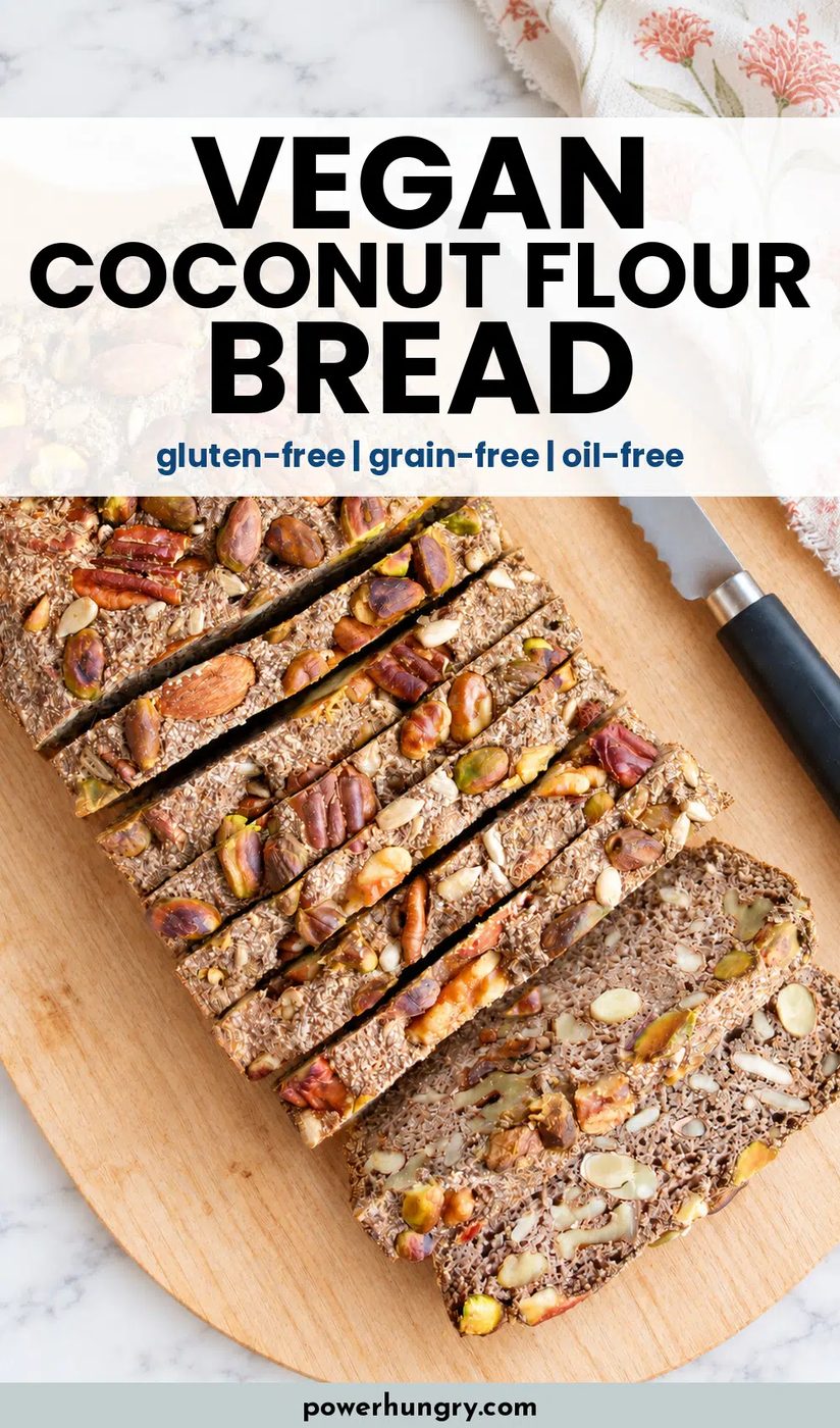 vegan coconut flour bread pinterest pin