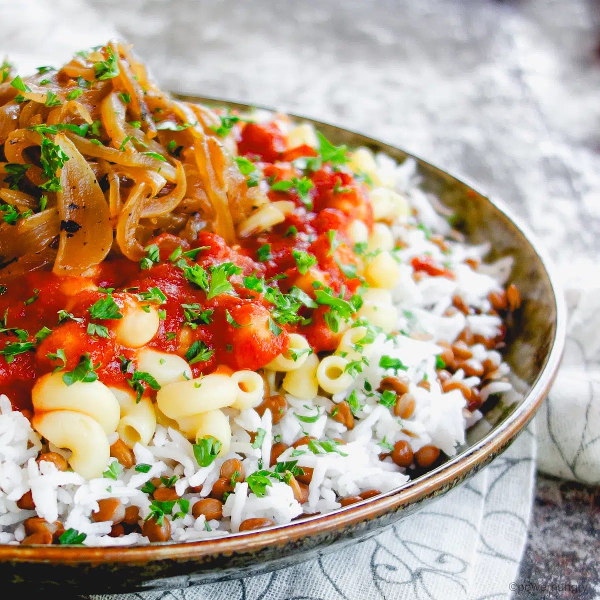 Koshari (High Protein, Oil-Free)