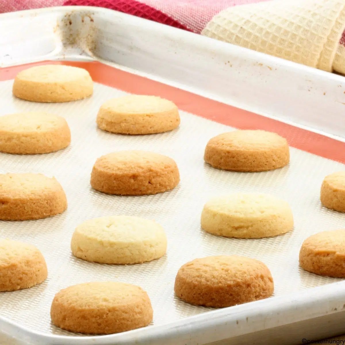 lemon chickpea flour cookies on a baking sheet