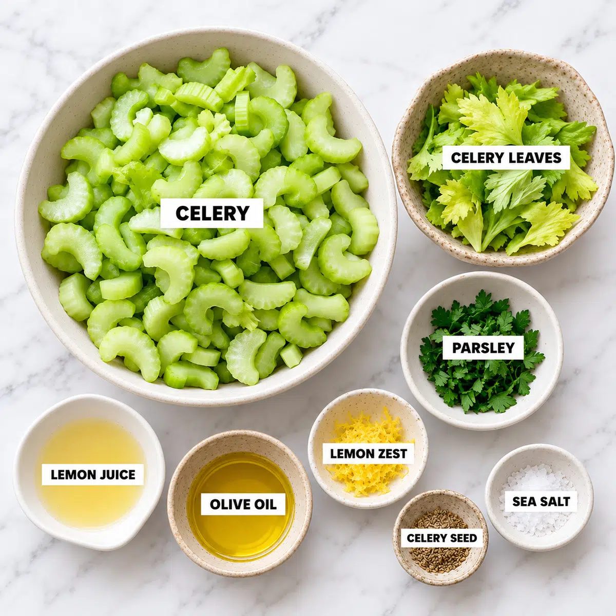 ingredients for lemony celery salad