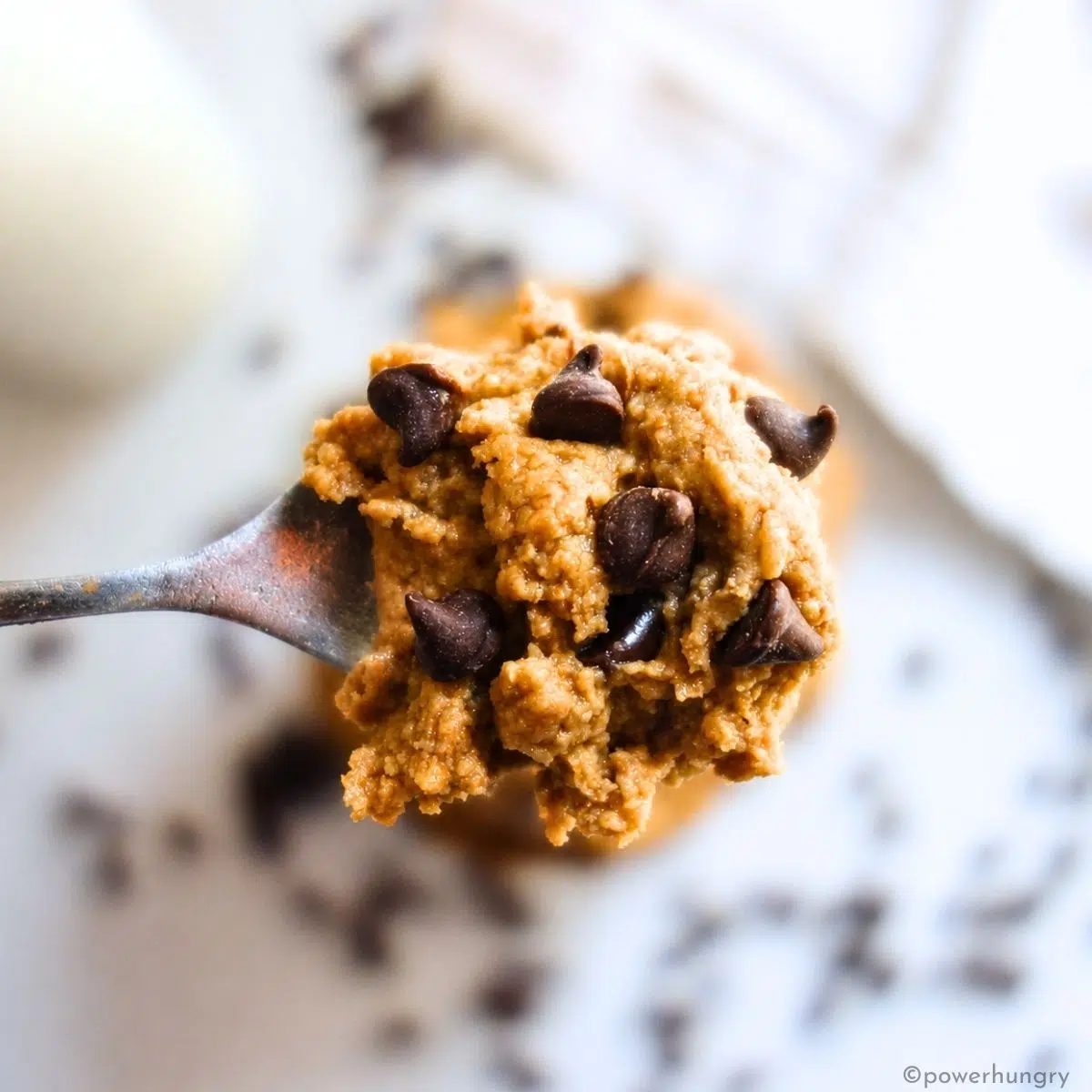 a spoonful of high protein lentil cookie dough