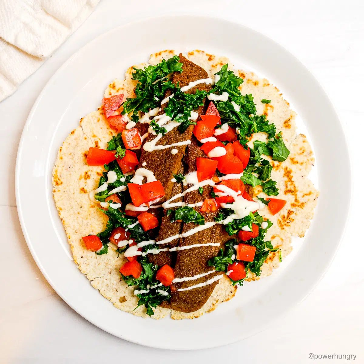 open face lentil tofu gyros