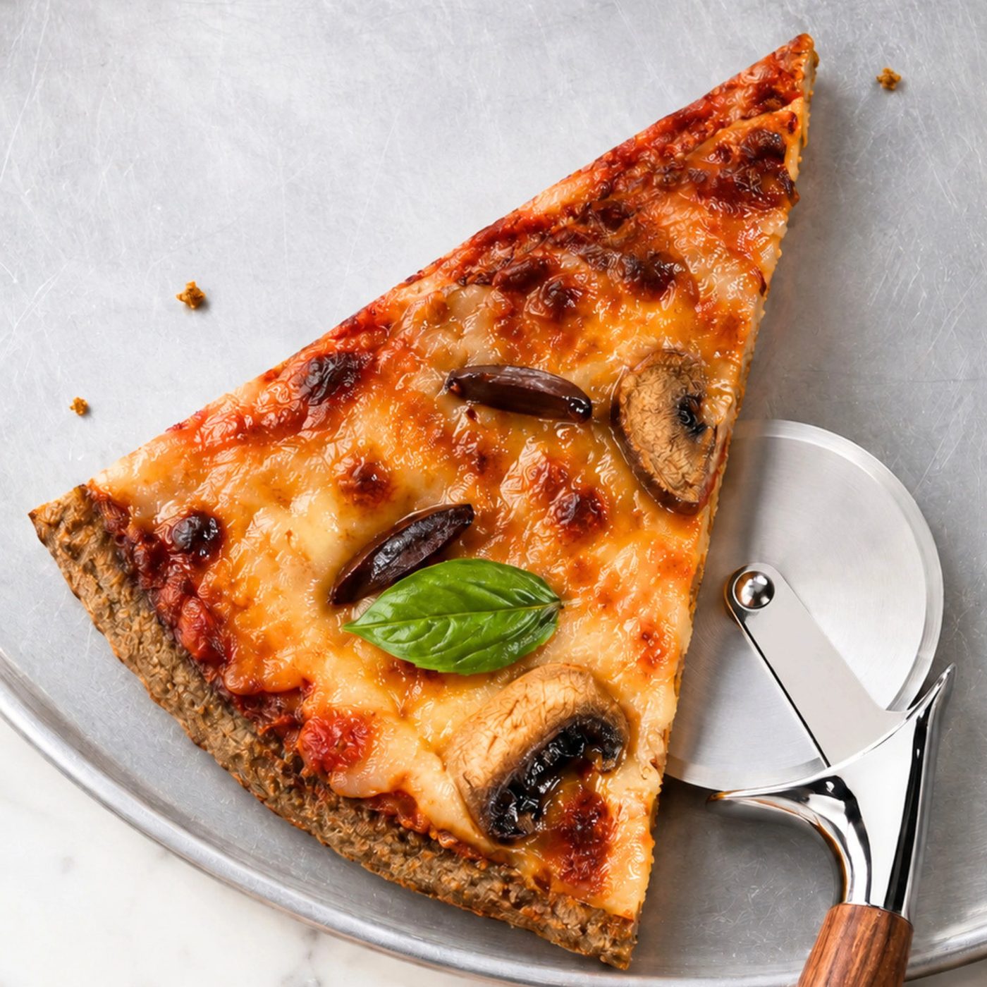 2-ingredient lentil pizza crust single slice