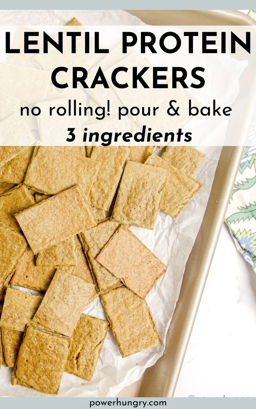 lentil protein crackers on a baking sheet