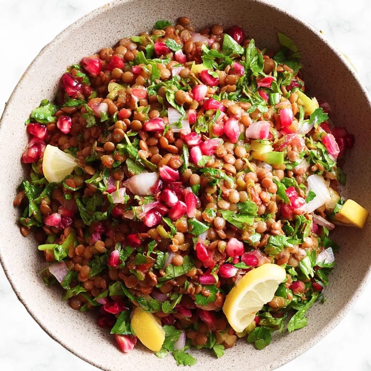 lentil salad with pomegranate