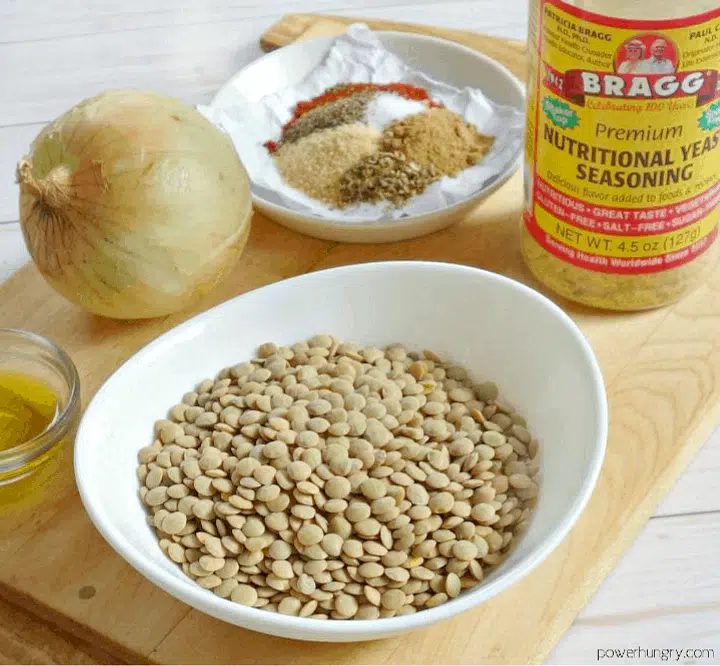 ingredients for lentil taco meat