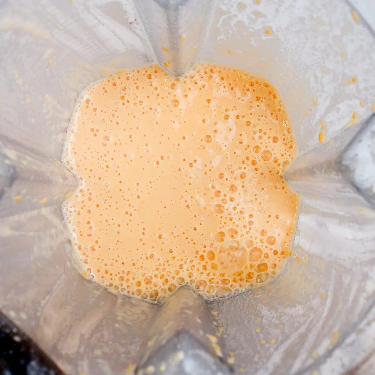 lentil waffle batter in a blender