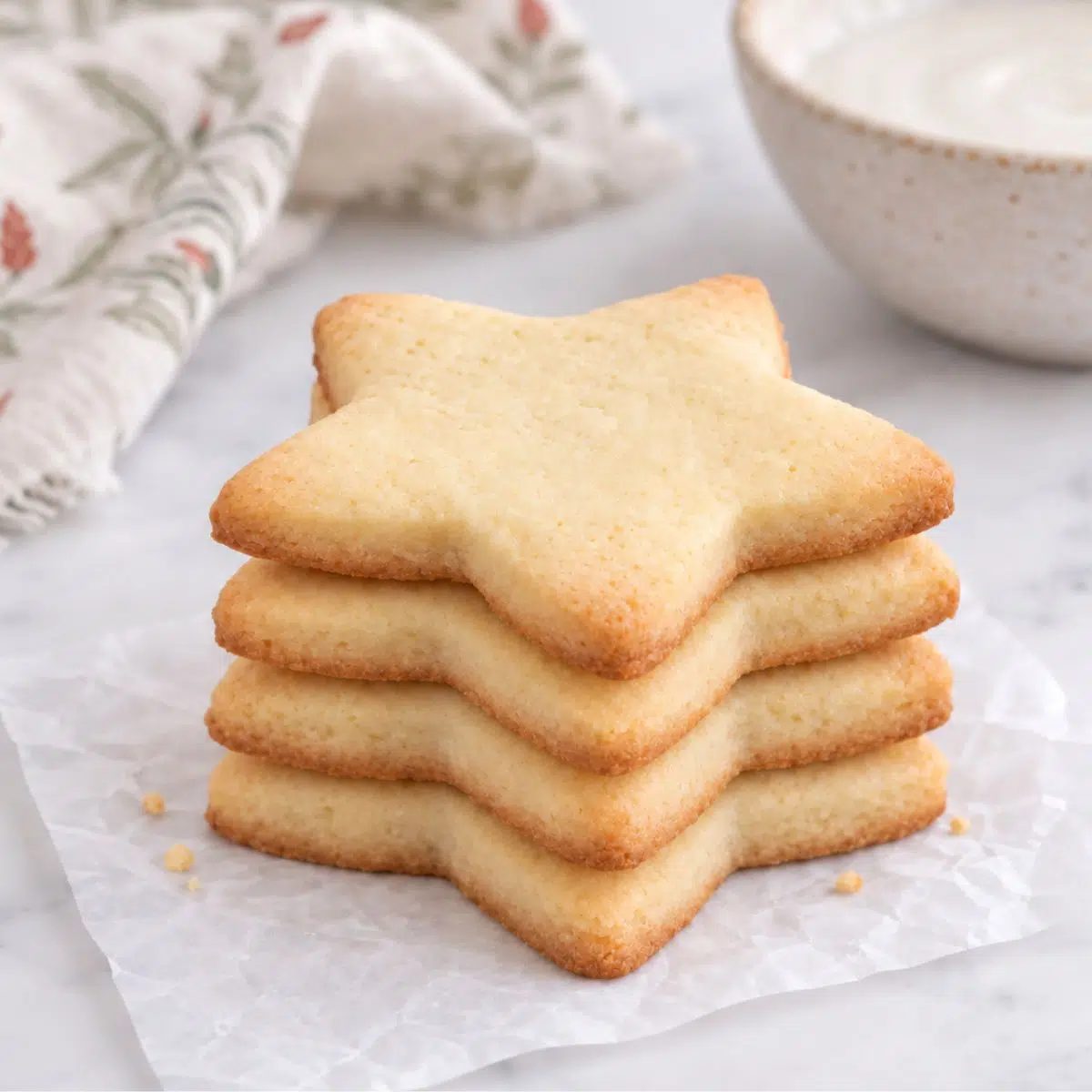 stack of 4 maple almond flour cut out cookies
