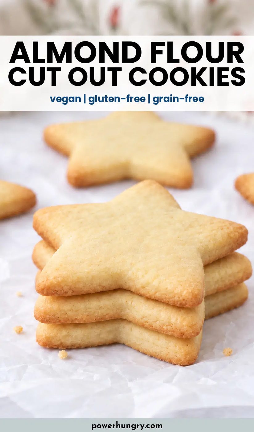 pinterest pin for ample almond flour cut out cookies