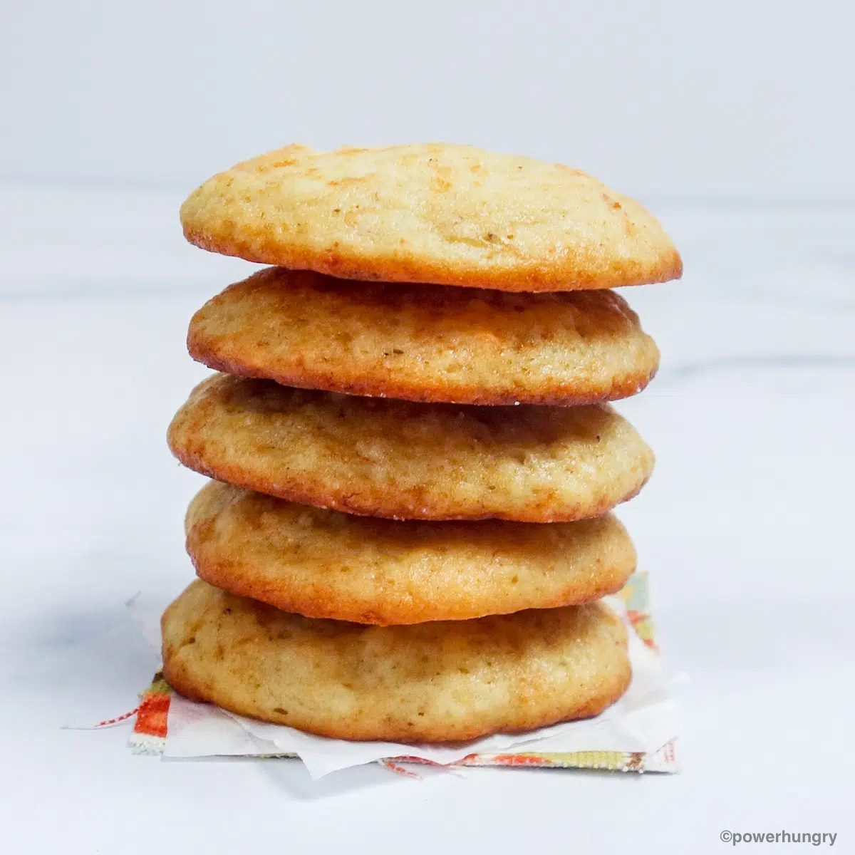 a stack of millet flour banana cookies