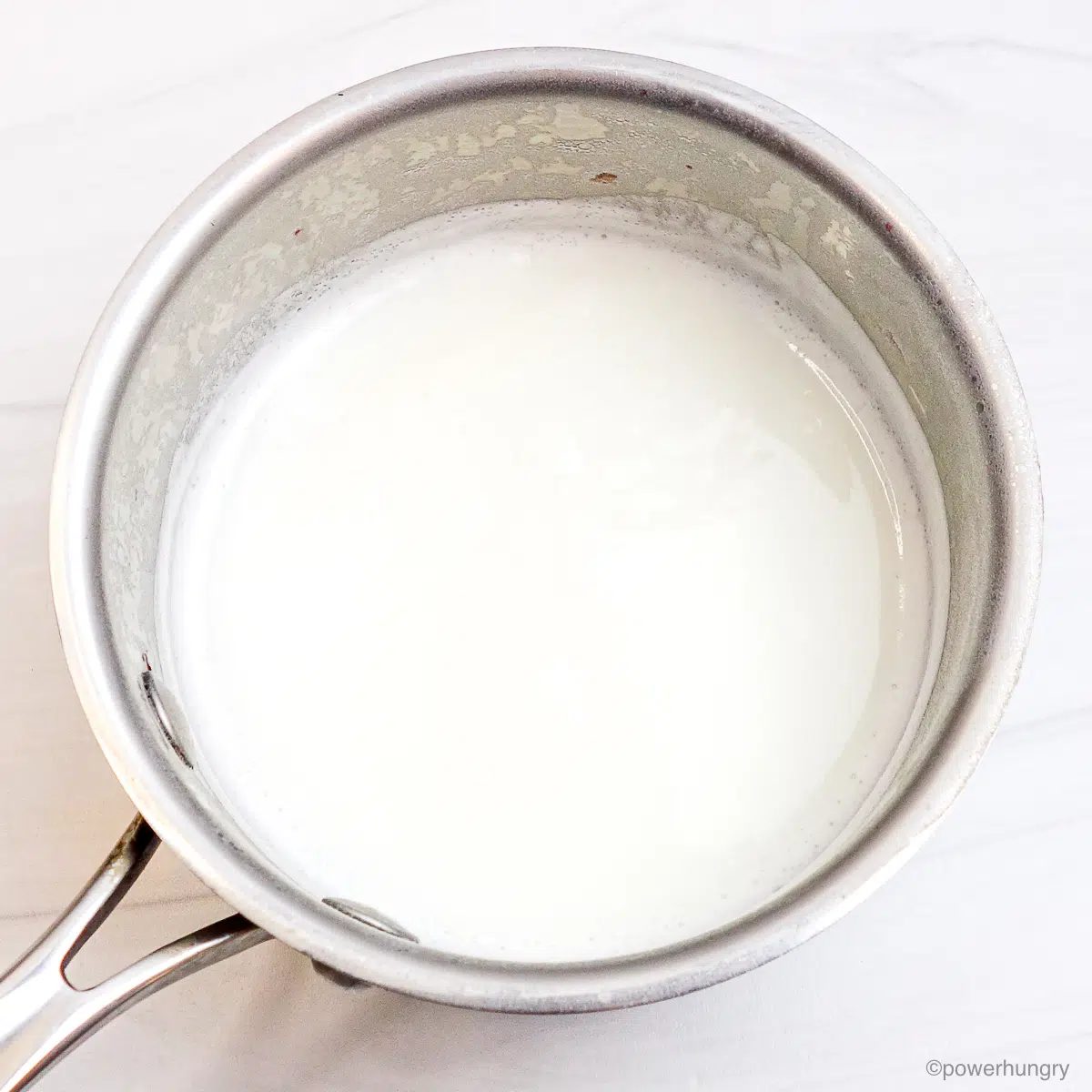 water milk combination in a saucepan